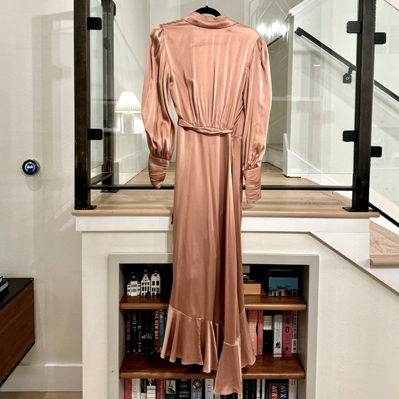 Zimmermann, Silk Wrap Midi Dress in Lipstick, Size 0 - Picture 4 of 6